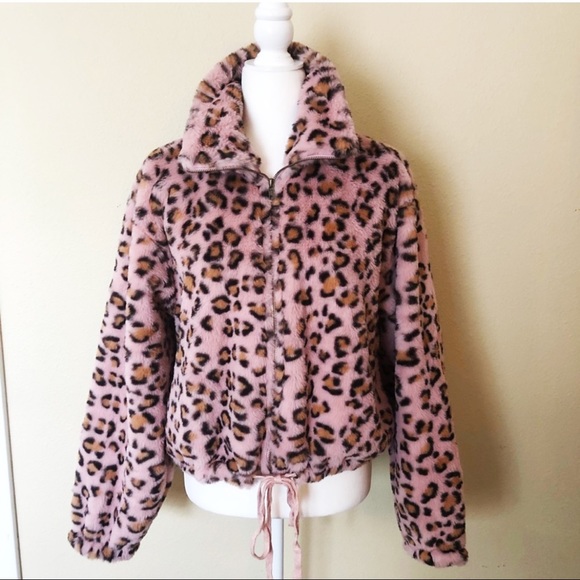 Cares Leopard Faux Fur Jacket 
